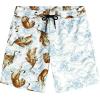 imageVATPAVE Mens Flamingo Hawaiian Sets Casual Short Sleeve Button Down Shirts Beach OutfitsWhite Tiger
