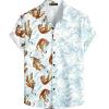 imageVATPAVE Mens Flamingo Hawaiian Sets Casual Short Sleeve Button Down Shirts Beach OutfitsWhite Tiger