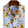 imageVATPAVE Mens Floral Hawaiian Shirt Casual Button Down Short Sleeve Aloha Beach ShirtsBlue Sunflower