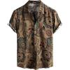 imageVATPAVE Mens Floral Hawaiian Shirts Short Sleeve Button Down Beach Shirts SuitsBrown