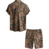 imageVATPAVE Mens Floral Hawaiian Shirts Short Sleeve Button Down Beach Shirts SuitsBrown