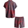 imageVATPAVE Mens Floral Hawaiian Shirts Short Sleeve Button Down Beach Shirts SuitsRed