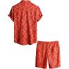imageVATPAVE Mens Floral Hawaiian Shirts Short Sleeve Button Down Beach Shirts SuitsRed Yellow