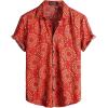 imageVATPAVE Mens Floral Hawaiian Shirts Short Sleeve Button Down Beach Shirts SuitsRed Yellow