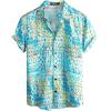imageVATPAVE Mens Floral Hawaiian Shirts Short Sleeve Button Down Beach Shirts SuitsSky Blue