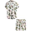 imageVATPAVE Mens Floral Hawaiian Shirts Short Sleeve Button Down Beach Shirts SuitsWhitepineapple