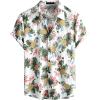 imageVATPAVE Mens Floral Hawaiian Shirts Short Sleeve Button Down Beach Shirts SuitsWhitepineapple