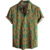 imageVATPAVE Mens Floral Hawaiian Shirts Short Sleeve Button Down Beach Shirts SuitsYellow Green