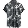 imageVATPAVE Mens Front Pocket Hawaiian Shirts Casual Floral Shirts Short Sleeve Button Down Beach Tropical ShirtsBlack White