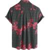 imageVATPAVE Mens Front Pocket Hawaiian Shirts Casual Floral Shirts Short Sleeve Button Down Beach Tropical ShirtsBlackred