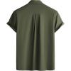 imageVATPAVE Mens Hawaiian Cotton Linen Shirts Casual Short Sleeve Button Down Shirts Summer Beach Embroidered ShirtsArmy Green