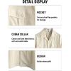 imageVATPAVE Mens Hawaiian Cotton Linen Shirts Short Sleeve Button Down Summer Shirts Cuban Beach Tops with PocketsBeige