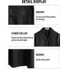 imageVATPAVE Mens Hawaiian Cotton Linen Shirts Short Sleeve Button Down Summer Shirts Cuban Beach Tops with PocketsBlack
