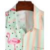 imageVATPAVE Mens Hawaiian Flamingo Shirts Casual Tropical Short Sleeve Button Down Shirt Summer Beach ShirtsGreen Flamingo