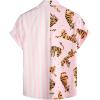 imageVATPAVE Mens Hawaiian Flamingo Shirts Casual Tropical Short Sleeve Button Down Shirt Summer Beach ShirtsPink Tiger