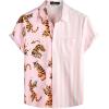 imageVATPAVE Mens Hawaiian Flamingo Shirts Casual Tropical Short Sleeve Button Down Shirt Summer Beach ShirtsPink Tiger