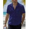 imageVATPAVE Mens Hawaiian Floral Jacquard Shirts Casual Button Down Short Sleeve Summer Shirts with PocketNavy
