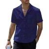imageVATPAVE Mens Hawaiian Floral Jacquard Shirts Casual Button Down Short Sleeve Summer Shirts with PocketNavy