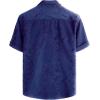 imageVATPAVE Mens Hawaiian Floral Jacquard Shirts Casual Button Down Short Sleeve Summer Shirts with PocketNavy