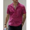 imageVATPAVE Mens Hawaiian Floral Jacquard Shirts Casual Button Down Short Sleeve Summer Shirts with PocketWinered