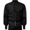 imageVATPAVE Mens Henley Pirate Shirts Gothic Victorian Long Sleeve Dress Shirts Cosplay Costume TopsDark Black