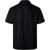 imageVATPAVE Mens Linen Cuban Guayabera Shirts Casual Button Down Short Sleeve Summer ShirtsBlack