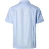 imageVATPAVE Mens Linen Cuban Guayabera Shirts Casual Button Down Short Sleeve Summer ShirtsLight Blue