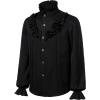 imageVATPAVE Mens Ruffle Pirate Shirts Medieval Renaissance Cosplay Costume Steampunk Victorian TopsDark Black