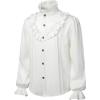 imageVATPAVE Mens Ruffle Pirate Shirts Medieval Renaissance Cosplay Costume Steampunk Victorian TopsOffwhite