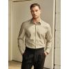 imageVATPAVE Mens Stretch Dress Shirts  Business Formal Long Sleeve Slim Fit Button Down Wedding Prom ShirtsKhaki