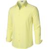 imageVATPAVE Mens Stretch Dress Shirts  Business Formal Long Sleeve Slim Fit Button Down Wedding Prom ShirtsLight Yellow