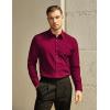 imageVATPAVE Mens Stretch Dress Shirts  Business Formal Long Sleeve Slim Fit Button Down Wedding Prom ShirtsWinered