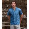 imageVATPAVE Mens Striped Summer Shirt Casual Button Down Short Sleeve Beach Shirts Cotton Linen Shirts for MenAquablue Black