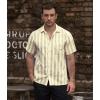 imageVATPAVE Mens Striped Summer Shirt Casual Button Down Short Sleeve Beach Shirts Cotton Linen Shirts for MenBeige Yellow
