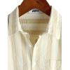 imageVATPAVE Mens Striped Summer Shirt Casual Button Down Short Sleeve Beach Shirts Cotton Linen Shirts for MenBeige Yellow