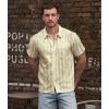 imageVATPAVE Mens Striped Summer Shirt Casual Button Down Short Sleeve Beach Shirts Cotton Linen Shirts for MenBeige Yellow