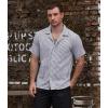 imageVATPAVE Mens Striped Summer Shirt Casual Button Down Short Sleeve Beach Shirts Cotton Linen Shirts for MenBlack