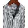 imageVATPAVE Mens Striped Summer Shirt Casual Button Down Short Sleeve Beach Shirts Cotton Linen Shirts for MenBlack