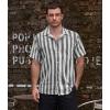 imageVATPAVE Mens Striped Summer Shirt Casual Button Down Short Sleeve Beach Shirts Cotton Linen Shirts for MenBlack Gray