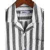 imageVATPAVE Mens Striped Summer Shirt Casual Button Down Short Sleeve Beach Shirts Cotton Linen Shirts for MenBlack Gray