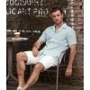 imageVATPAVE Mens Striped Summer Shirt Casual Button Down Short Sleeve Beach Shirts Cotton Linen Shirts for MenBlack Green