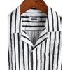 imageVATPAVE Mens Striped Summer Shirt Casual Button Down Short Sleeve Beach Shirts Cotton Linen Shirts for MenBlackwhite