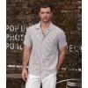 imageVATPAVE Mens Striped Summer Shirt Casual Button Down Short Sleeve Beach Shirts Cotton Linen Shirts for MenCoffee