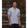 imageVATPAVE Mens Striped Summer Shirt Casual Button Down Short Sleeve Beach Shirts Cotton Linen Shirts for MenGreenwhite