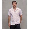 imageVATPAVE Mens Striped Summer Shirt Casual Button Down Short Sleeve Beach Shirts Cotton Linen Shirts for MenKhaki