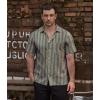imageVATPAVE Mens Striped Summer Shirt Casual Button Down Short Sleeve Beach Shirts Cotton Linen Shirts for MenKhaki Brown