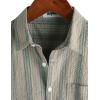 imageVATPAVE Mens Striped Summer Shirt Casual Button Down Short Sleeve Beach Shirts Cotton Linen Shirts for MenKhaki Brown