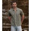 imageVATPAVE Mens Striped Summer Shirt Casual Button Down Short Sleeve Beach Shirts Cotton Linen Shirts for MenKhaki Brown