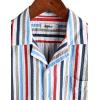 imageVATPAVE Mens Striped Summer Shirt Casual Button Down Short Sleeve Beach Shirts Cotton Linen Shirts for MenMulticolor
