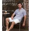 imageVATPAVE Mens Striped Summer Shirt Casual Button Down Short Sleeve Beach Shirts Cotton Linen Shirts for MenNavy